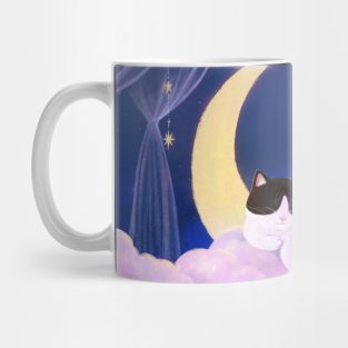 Tuxedo Cat on Pink Clouds Mug